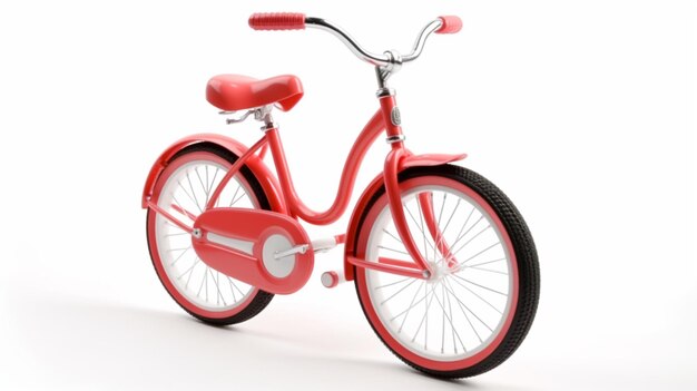 Fahrrad für Kinder auf weißem Hintergrund 3D-RenderingGenerative KI