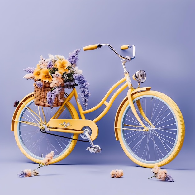 Foto fahrrad mit blumen