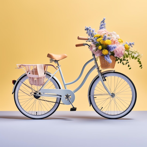 Foto fahrrad mit blumen