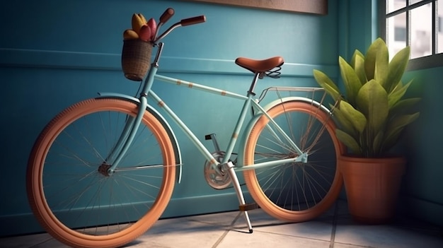 Fahrrad und Blumen Generative KI