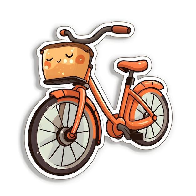 Fahrradaufkleber Niedliches Cartoon-Fahrrad mit Käse-Vektorillustration