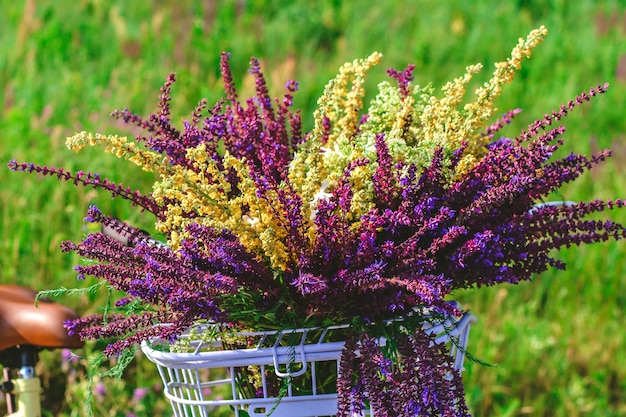 Fahrradkorb Lenker Blumen