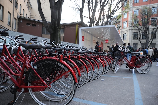 Fahrräder abgestellt