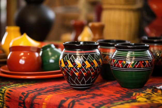 Faiança cerâmica decorada com cores kwanzaa