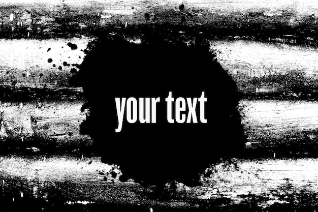 Faixa preta em plano de fundo texturizado preto e branco. propaganda. traço irregular no fundo branco. Foto de alta qualidade