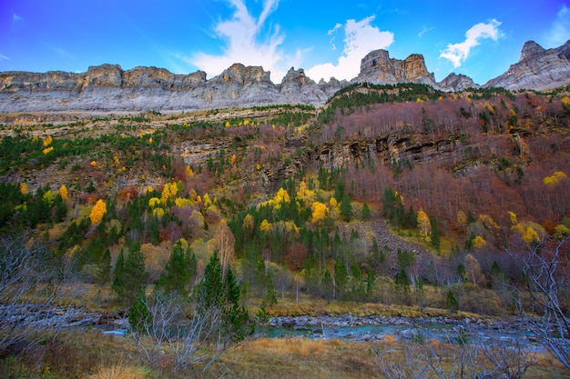 Faja, de, pelay, em, ordesa, vale, pyrenees, huesca, espanha