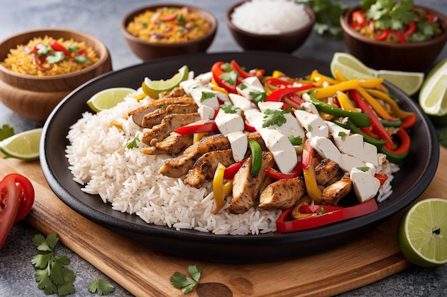 Fajitas Saludables De Pollo Con Arroz