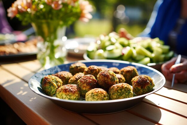 Foto falafel bei einem sommerbarbecue