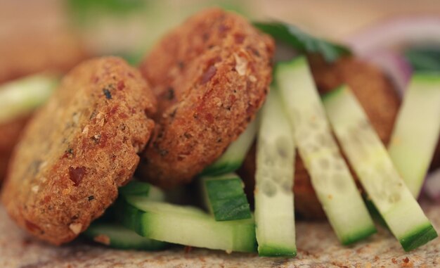 Foto falafel de vegetais recém-preparado para morte saudável