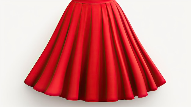 una falda de estilo ruffle con ruffle de línea roja.