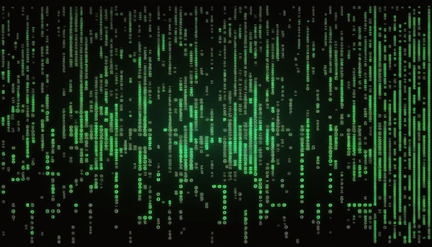 Fallende Zahlen des Binärcodes des digitalen Hintergrunds der Matrix mit Rauscheffekt beschädigten Code