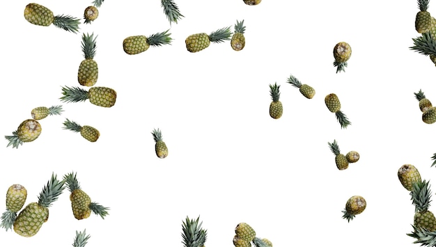 Fallender Regen der Ananas lokalisiert auf transparentem Hintergrund