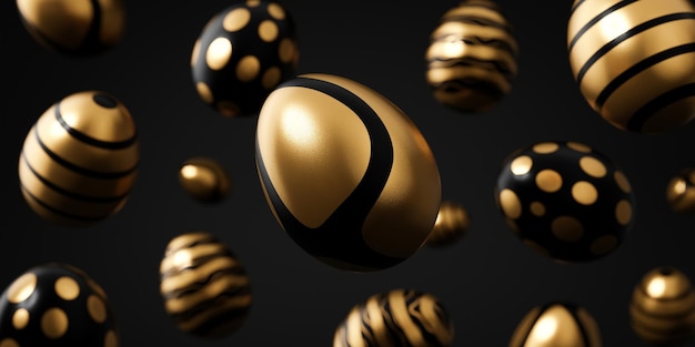 Fallendes Osterei 3D-Renderhintergrund