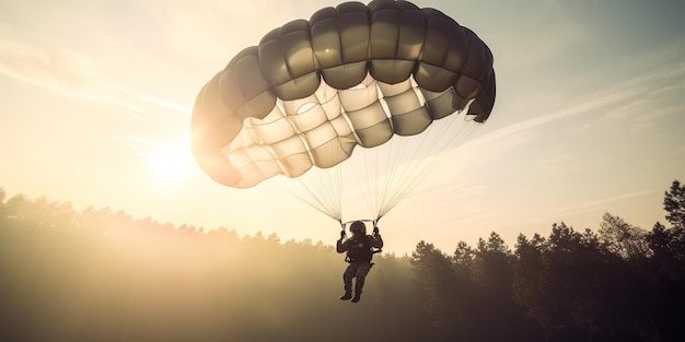 Fallschirmspringen Aktionssport Fallschirmjäger oder Fallschirmfahrer, die mit Fallschirmen freien Fall und Abstieg machen Sky Sport Hintergrund