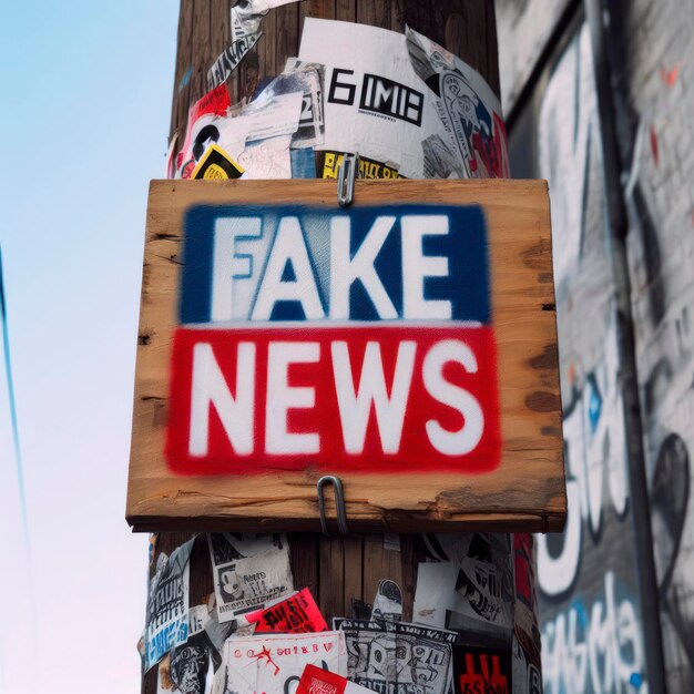 FALSE NEWS-Schild auf der Straße ai generative