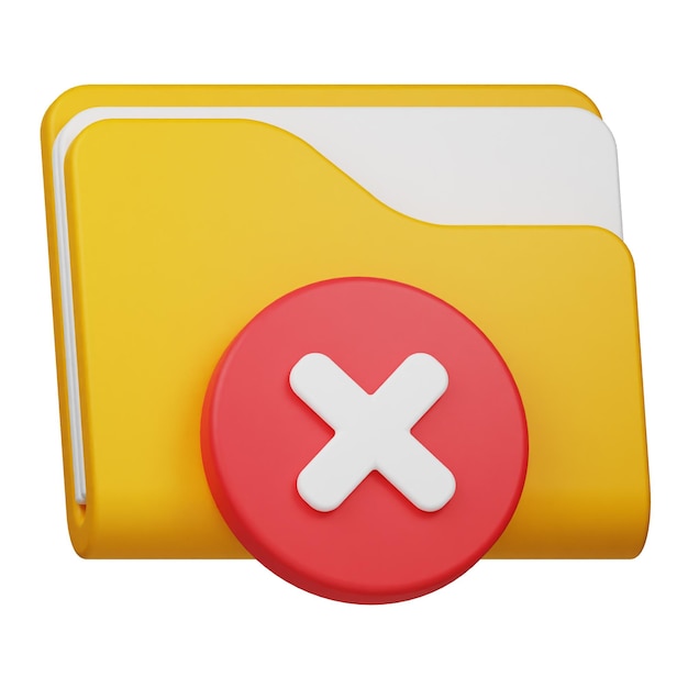 Falso icono de carpeta 3D aislado en el fondo blanco
