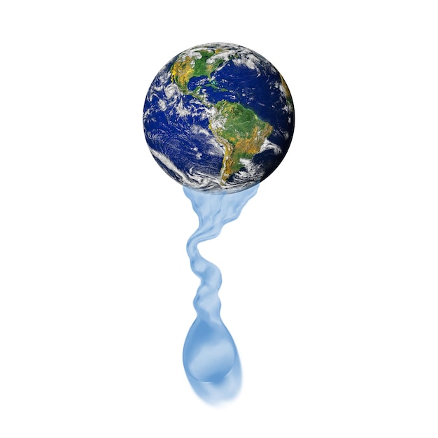 Falta de concepto de agua en el mundo. Idea de escasez de agua. Elementos de esta imagen proporcionados por la NASA.