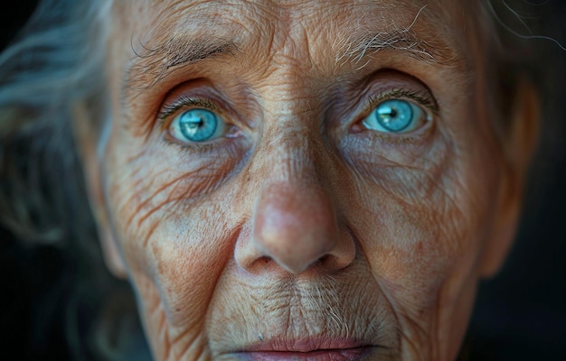 Falten auf dem Gesicht einer älteren Frau