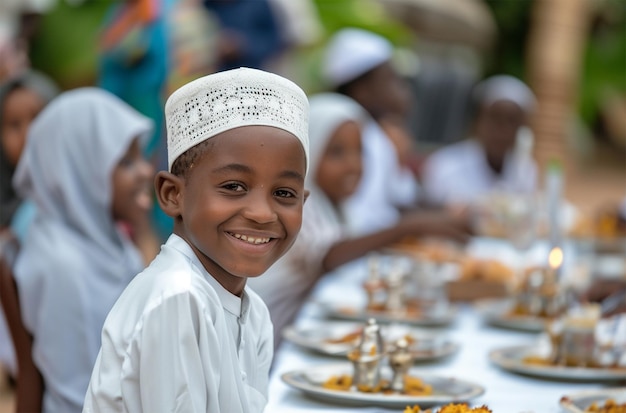 Familia almorzando juntos durante el Ramadán