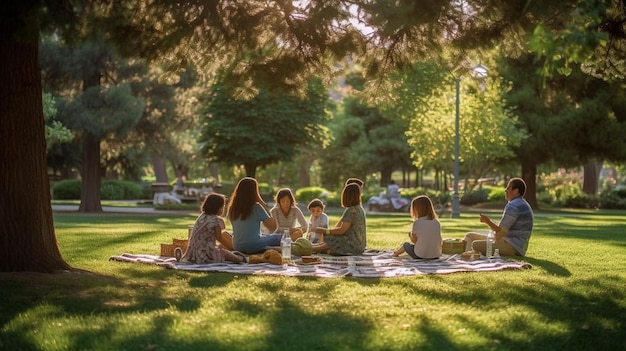 La familia árabe disfruta de su tiempo juntos