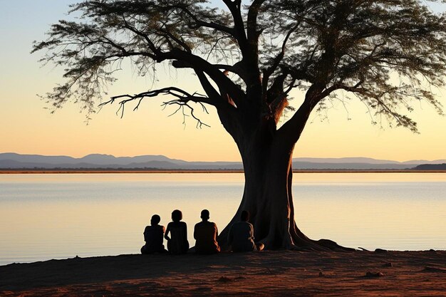 Foto familia carpinchos en una playa a orillas del río cuaiaba panranal mato grosso brasil