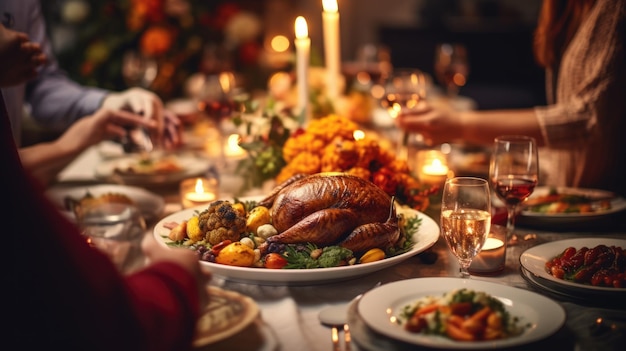 La familia celebra la festividad de Acción de Gracias