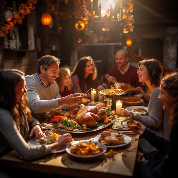 Foto familia celebrando las fiestas