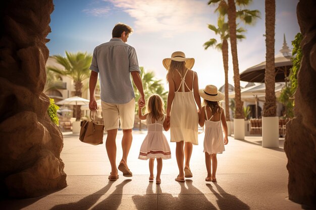 Família_ Chegada_ Tranquil_ Praia_ Férias