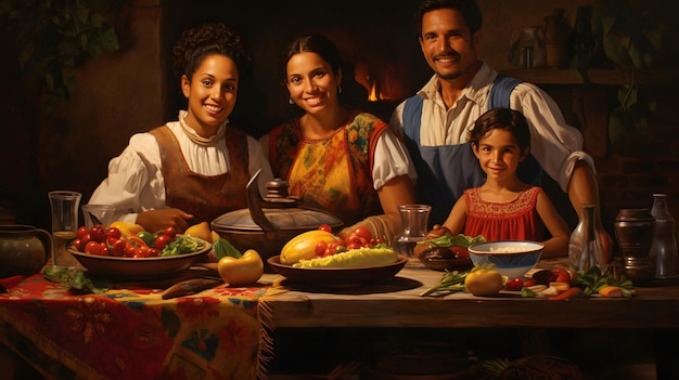 Familia Colombiana Abrazando Tradiciones de Amor y Unión