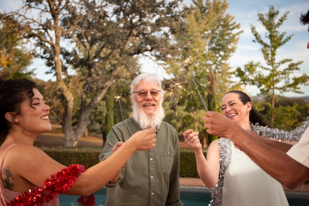 Família comemorando o natal no hemisfério sul