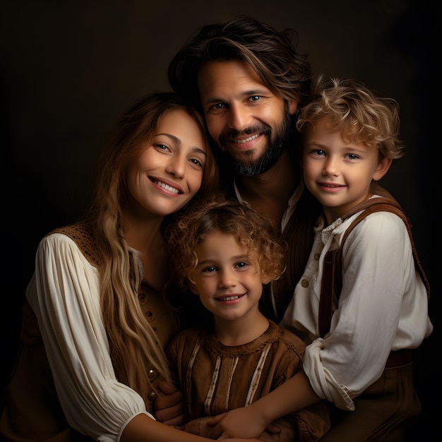 Foto família de amor com seus filhos felicidade e saúde