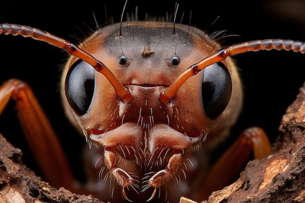 Família de formigas de insetos da superfamília de formigas da ordem HymenopteraInsetos defensores da floresta da natureza macrofauna fotografia macro