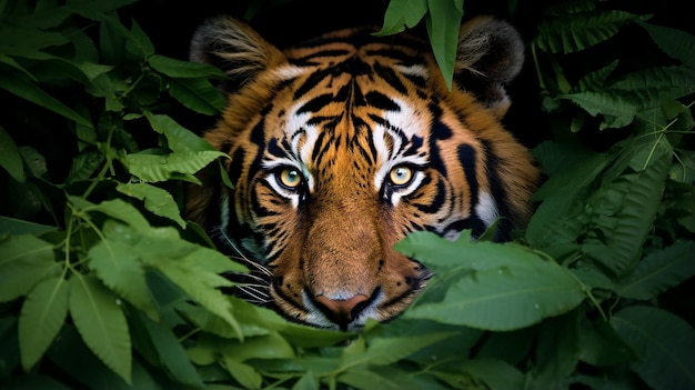 Família de tigres na natureza Filhotes de tigre e sua família no habitat da floresta