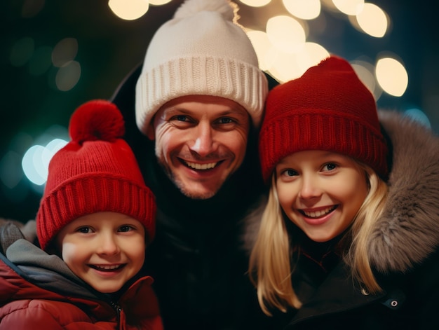 La familia disfruta celebrando la víspera de Navidad juntos