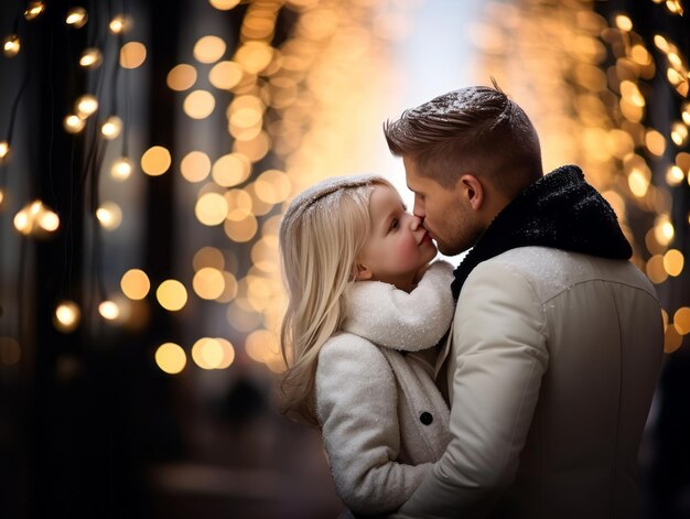 La familia disfruta celebrando la víspera de Navidad juntos