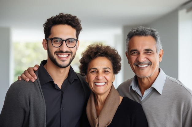 familia con expresión feliz generada por ai