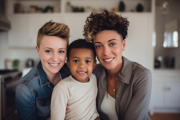 familia con expresión feliz generada por ai