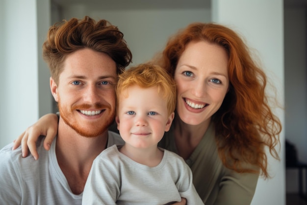 familia con expresión feliz generada por ai