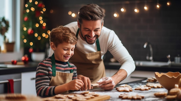 Familia feliz cocinando juntos