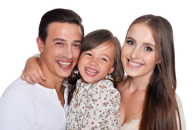 Foto família feliz de três