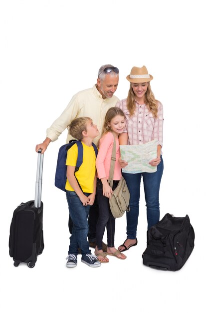 Familia feliz lista para unas vacaciones