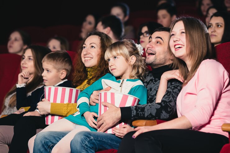 Familia feliz en la película