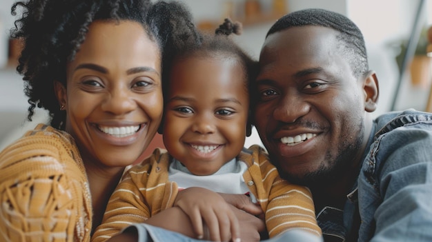 Una familia feliz sonriendo después de un chequeo dental