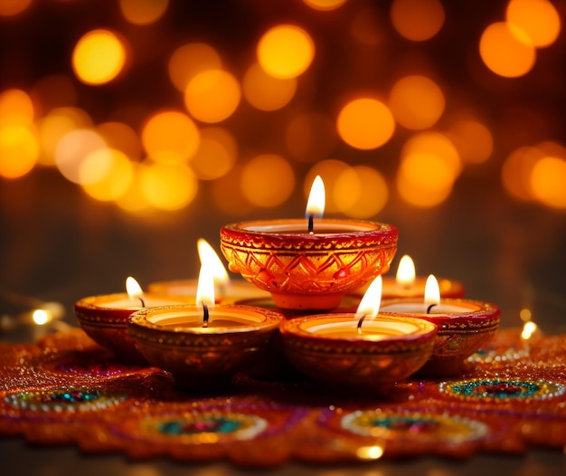 Família indiana celebrando o festival de Diwali com fogos de artifício