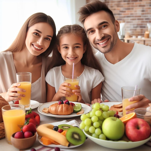 familia en la mesa con comida saludable saludable dieta saludable productos orgánicos estilo de vida saludable