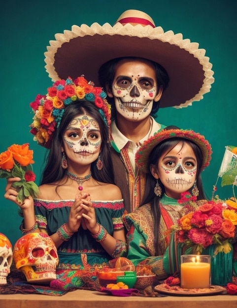 Família mexicana celebra o dia feliz