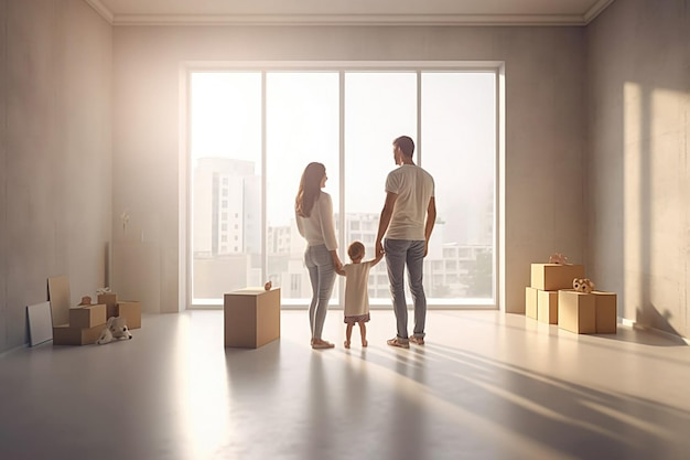 La familia se mudó a su nueva casa hecha con tecnología de IA generativa