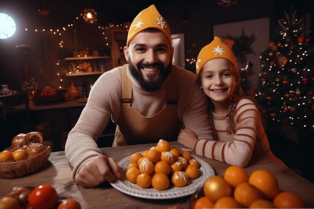 familia multiétnica con niños dedicados a la preparación de pasteles navideños utilizando productos frescos mezclando huevos