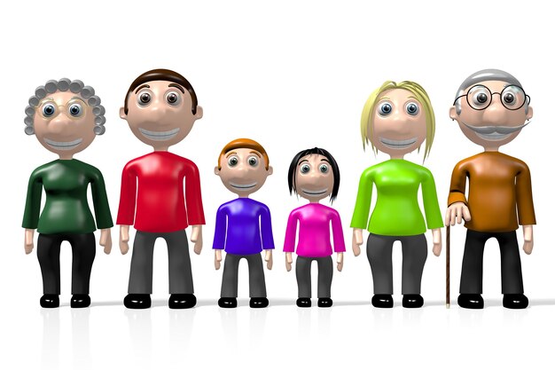 familia multigeneracional 3D