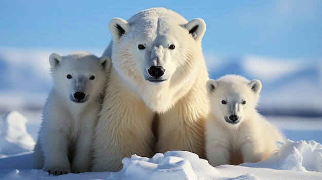 Foto familia de osos polares churchill